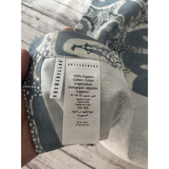 Pottery Barn Shell & Starfish Cotton Napkins Set/4 Beach Nautical - Picture 7 of 7